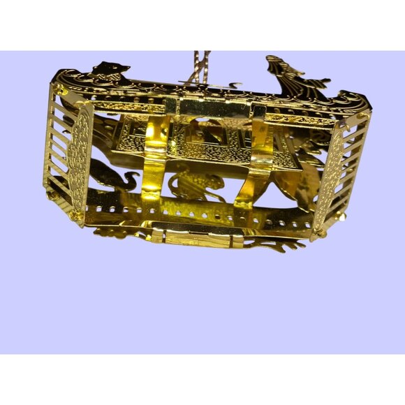 Laser Cut Noah's Ark Goldtone Hanging Christmas Ornament - Picture 9 of 16